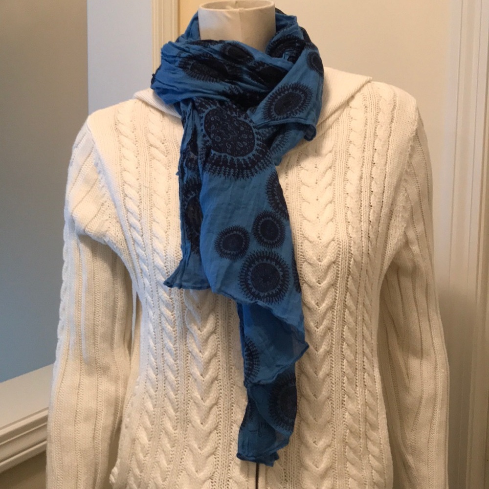 Juicy Couture Cotton Scarf Blue Black